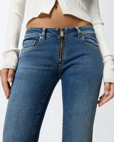 Pinko Flared Low-rise Jeans In Blue