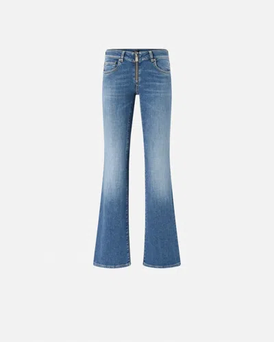 Pinko Flared Low-rise Jeans In Blue