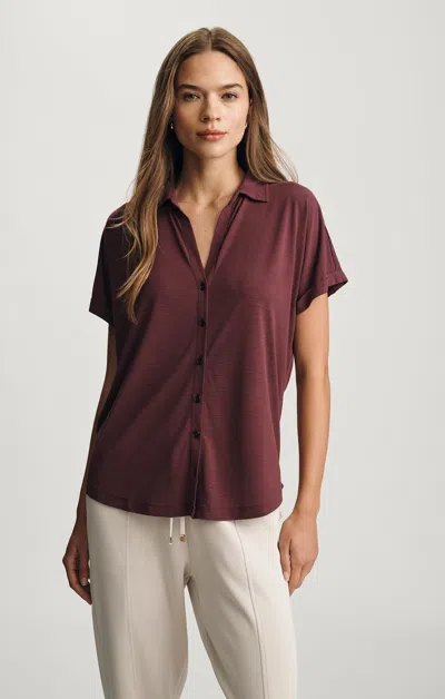 Mavi Luxe Touch Tencel™ Button-up T-shirt In Sassafras In Purple