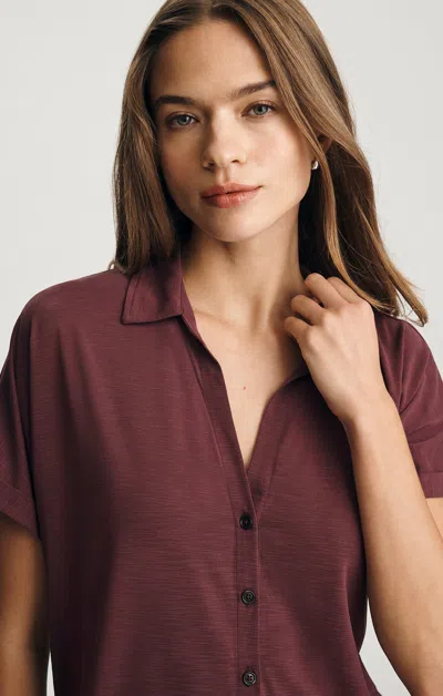 Mavi Luxe Touch Tencel™ Button-up T-shirt In Sassafras In Purple