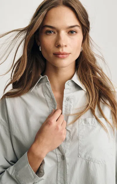 Mavi Long Sleeve Button-up Shirt In High-rise In Gray