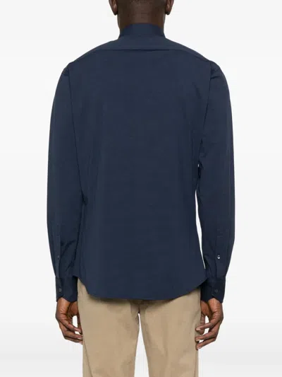 Traiano Milano Long-sleeve Button Shirt In Blue