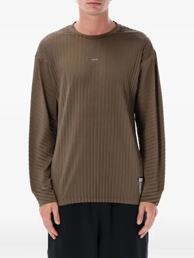 Satisfy Pleated Long Tee In Brown