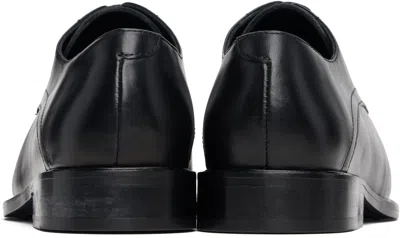 Stefan Cooke Ssense Exclusive Black & Pink Slashed Square Toe Derbys In Black