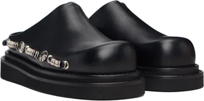 Toga Pulla Open-back Black Sandals With Chunky Platform In Black