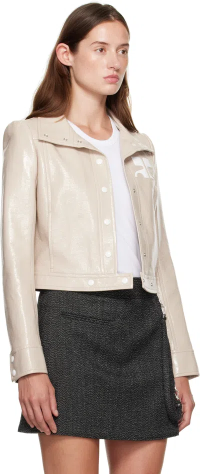 Courrèges Courreges Re Edition Jacket In Coated Cotton In Neutral