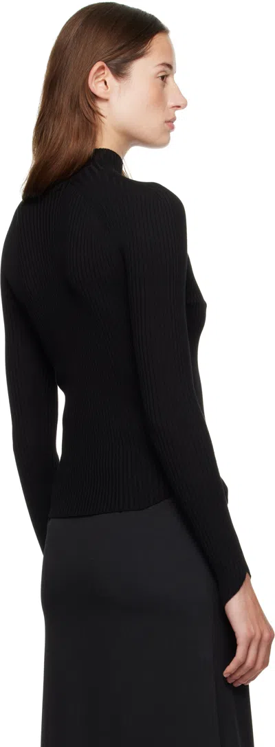 Courrèges Black Circle Mockneck Sweater In Black