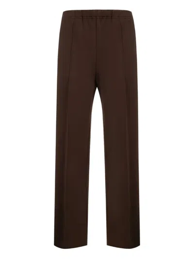 Miu Miu Womens Cacao Drawstring Striped-panel Stretch-woven Trousers In Brown