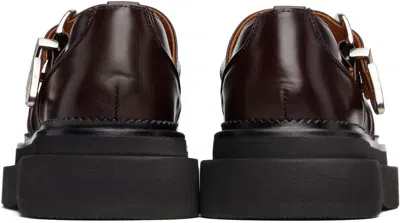 Toga Ssense Exclusive Brown T-bar Mary Jane Loafers In Brown