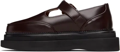 Toga Ssense Exclusive Brown T-bar Mary Jane Loafers In Brown