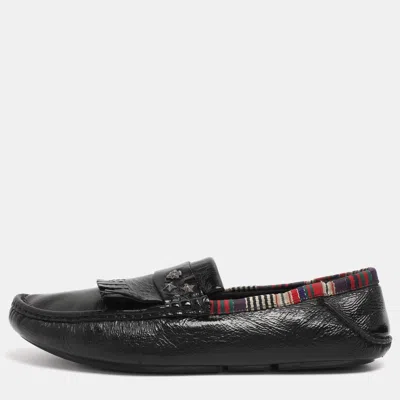 Pre-owned Gucci Black Patent Leather Hysteria Fringe Loafers Size 43.5