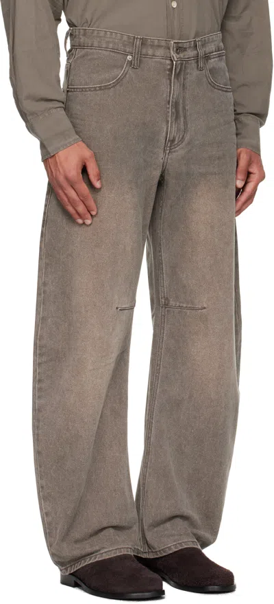 Coor Gray Embossed Washed Jeans In Gray