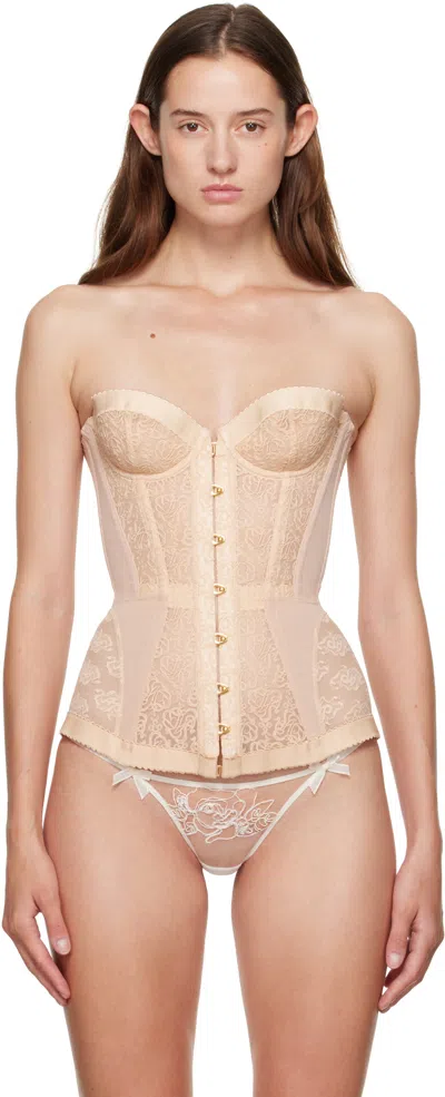 Agent Provocateur Beige Mercy Corset In Brown