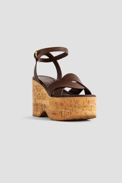 Gianvito Rossi Sandales Plateforme In Brown