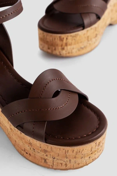 Gianvito Rossi Sandales Plateforme In Brown