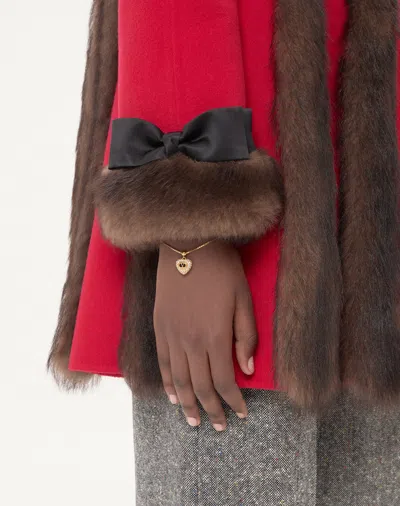 Valentino Womens Oro Nero Crystal Coeur Royal Metal And Swarovski Crystal Bracelet In Gold