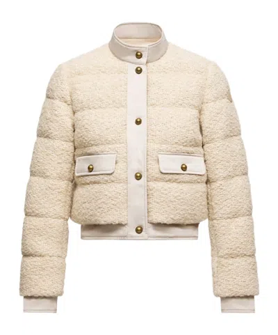 Moncler Button-down Bomber Jacket In Neutral