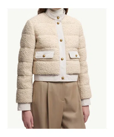 Moncler Button-down Bomber Jacket In Neutral