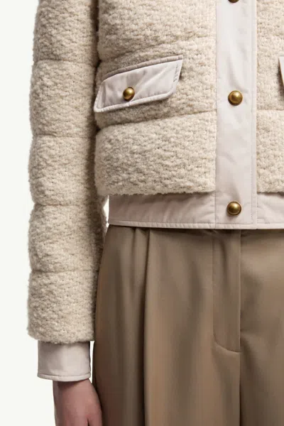 Moncler Button-down Bomber Jacket In Neutral