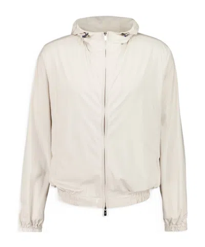 Fedeli Hooded Zipped Jacket In White