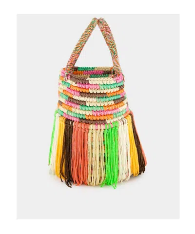 Sensi Studio Baby Fringed Woven Tote Bag