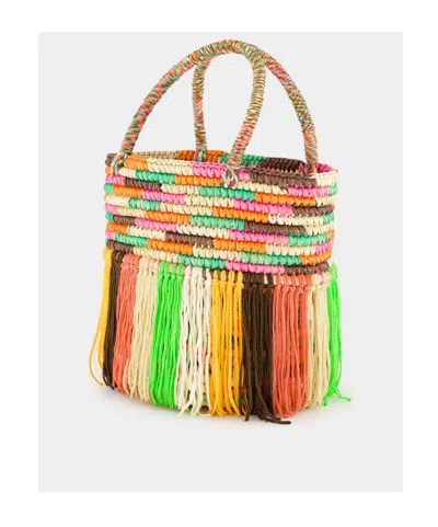 Sensi Studio Baby Fringed Woven Tote Bag
