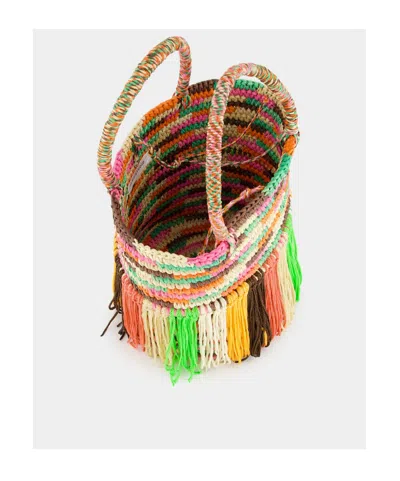 Sensi Studio Baby Fringed Woven Tote Bag