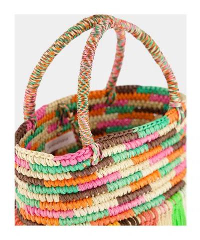 Sensi Studio Baby Fringed Woven Tote Bag