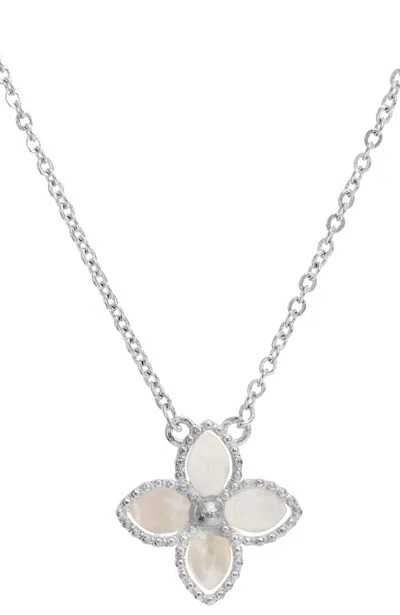 Savvy Cie Jewels 18k Gold Vermeil Mop Necklace In Silver
