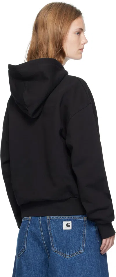 Carhartt Casey Logo-embroidered Cotton Hoodie In Black