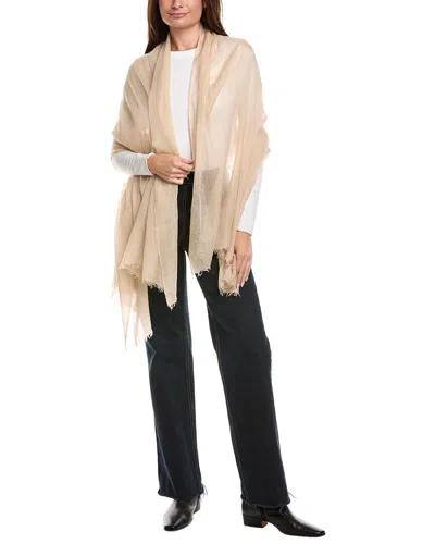 Amicale Cashmere Solid Felted Cashmere Wrap In Neutral