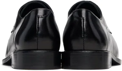 Stefan Cooke Ssense Exclusive Black & White Slashed Square Toe Derbys In Black