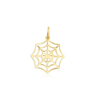 Rs Pure By Ross-simons Italian 14kt Yellow Gold Spider Web Charm In Gold
