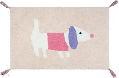Hivvago 32" Pink And Purple Cotton Dog Youthful Bath Rug In Animal Print