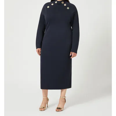 Marina Rinaldi Plus Loretta Knitted Dress In Blue