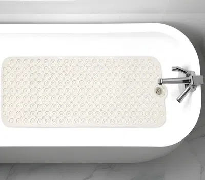 Hivvago 40" Beige Latex Bubbles Non Slip Shower Mat In Neutral