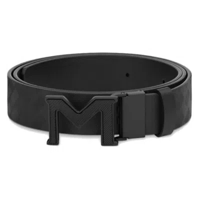 Montblanc M Buckle Extreme Reversible Leather Belt In Black