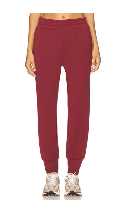 Varley Womens New Maroon Elasticated-waist Slim-fit Stretch-jersey Joggers Xs In Red
