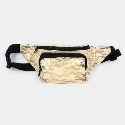 Fashnzfab Lace Fanny Pack In Sand
