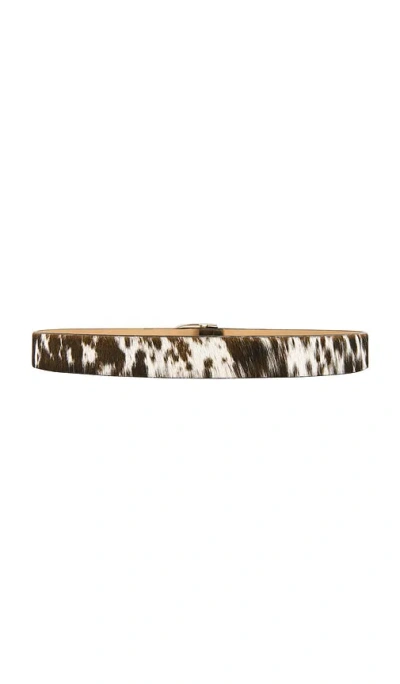 Black Suede Studio Frame Belt In Gold