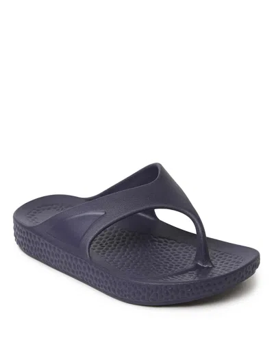 Dearfoams Ecocozy Men's Sustainable Comfort Flip Flop Thong Sandal In Blue