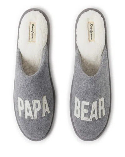 Dearfoams Carson Papa Bear Dad Scuff Slipper In Gray