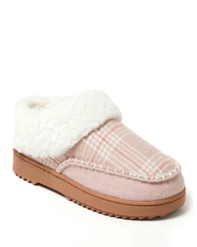 Dearfoams Women's Nyla Felted Plaid Moccasin Toe Clog House Shoe Slipper In Multi