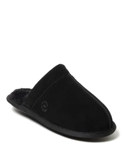 Dearfoams Men's Kirk Genuine Suede Scuff House Slipper In Black