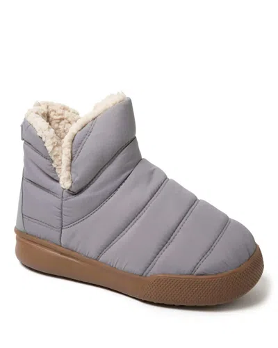 Dearfoams Mens Bryant Nylon Puffer Indoor/outdoor Slipper Boot In Gray