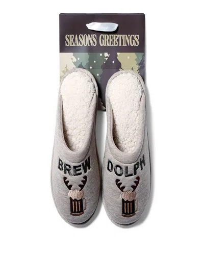 Dearfoams Cozyfoams Men's Holiday Novelty Scuff Slipper And Gift Bag In Multi