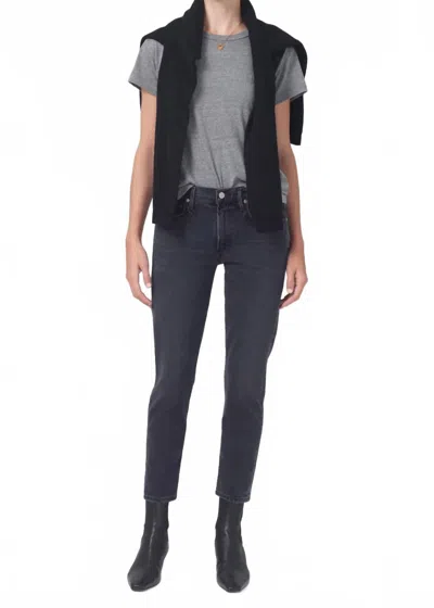 Citizen Of Humanity Ella Mid Rise Slim Crop Jean In Film Noir In Blue