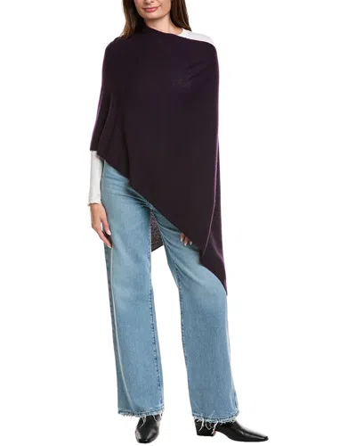 Amicale Cashmere Jersey Asymmetrical Cashmere Poncho In Animal Print