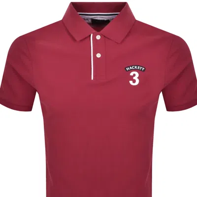 Hackett Number Polo T Shirt Red In Red