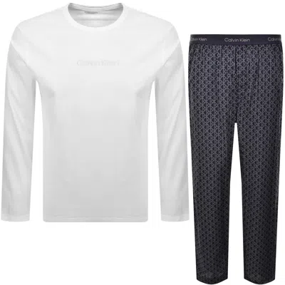 Calvin Klein Lounge Set White And Navy In Multi